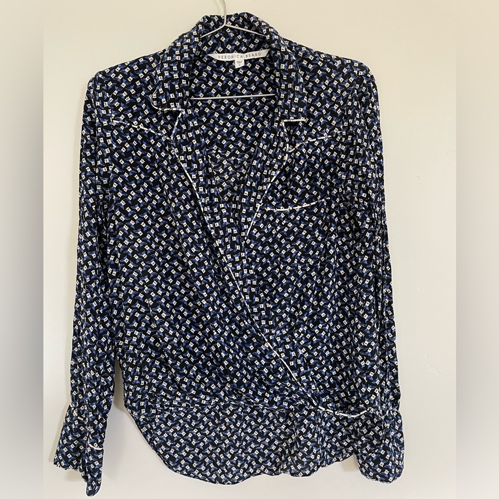 Veronica Beard Silk Wrap Blouse